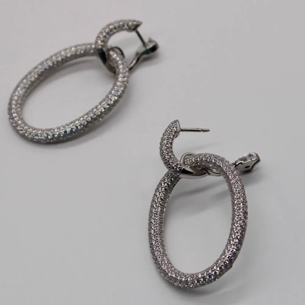 Sterling Silver oval hoop earrings